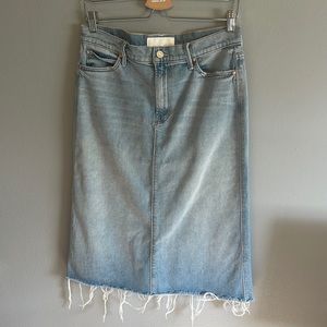 MOTHER Denim The Swooner Fray Straight A Fray Skirt